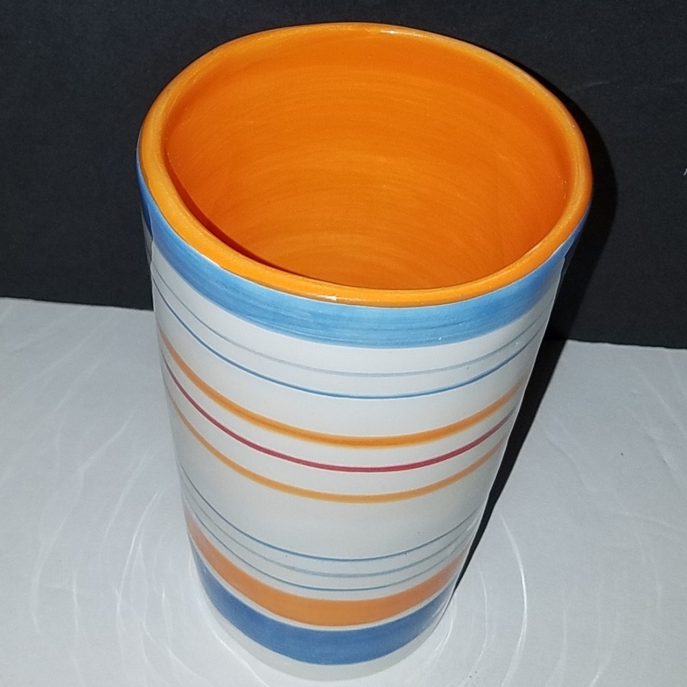 Horizontal Stripe 6" Tall Ceramic Tumbler Cup